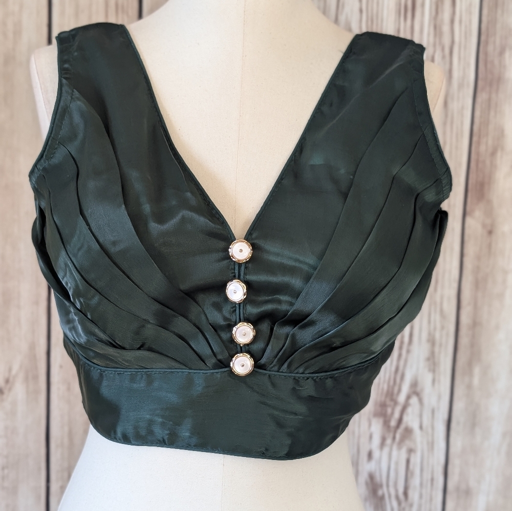 NWOT Readymade Hunter Green Blouse for Saree Sari or lehenga